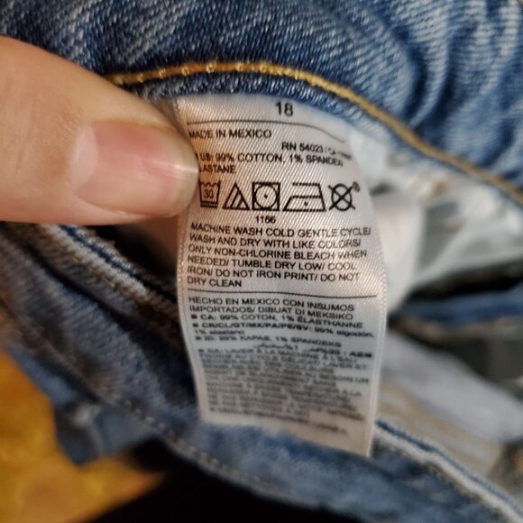 Old Navy Jeans Womens 18 Blue Sky-High Wide Leg Distressed Cotton Denim - Picture 3 of 12